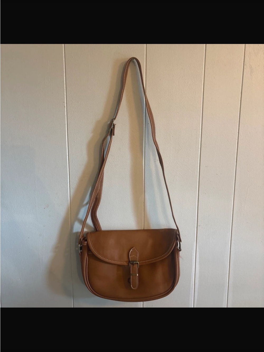 Vintage Capezio Brown Saddle Crossbody Bag Adjustable Strap